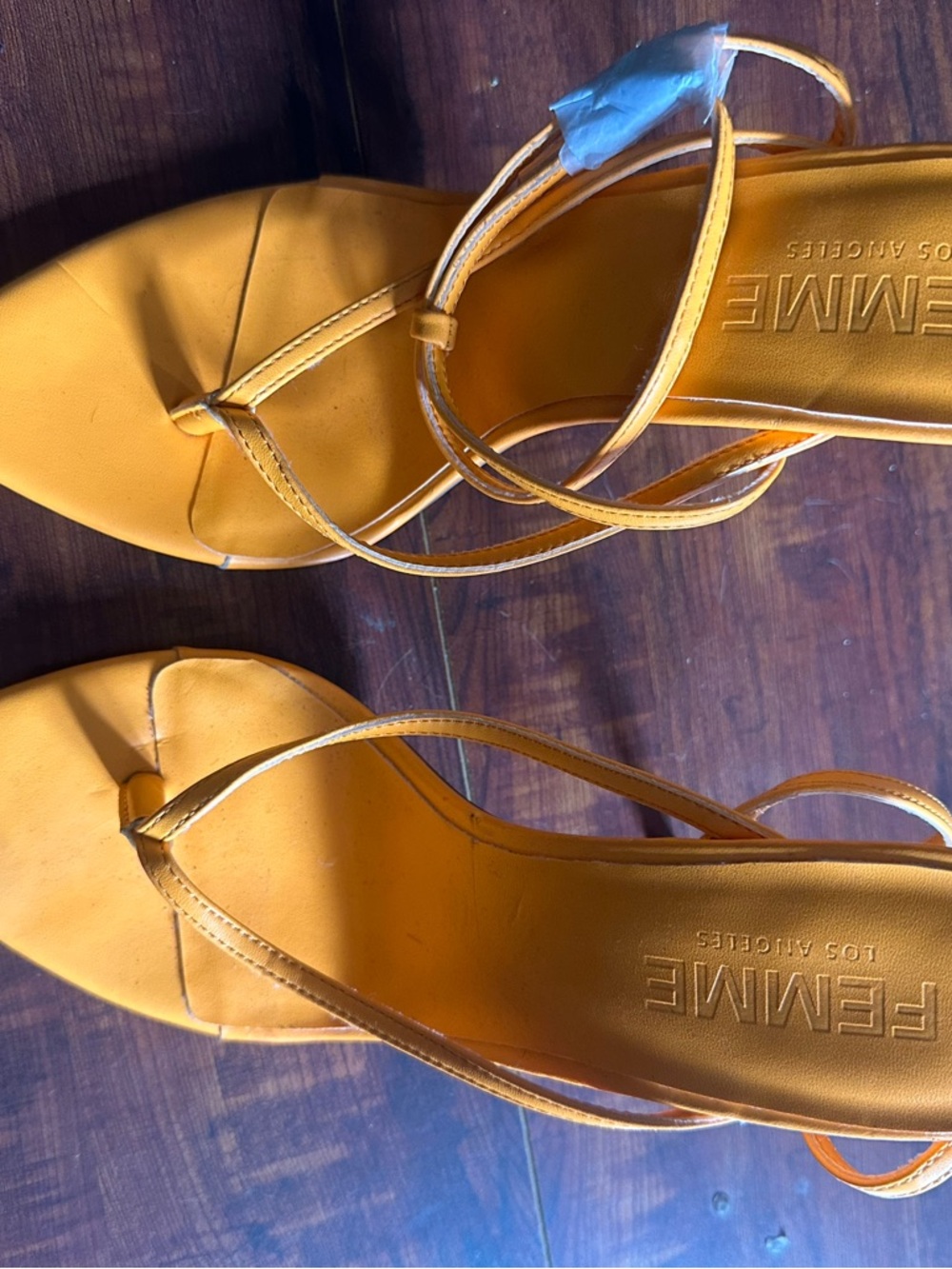 Femme LA Orange Stiletto Sandals, new, size 39 - Picture 6 of 6